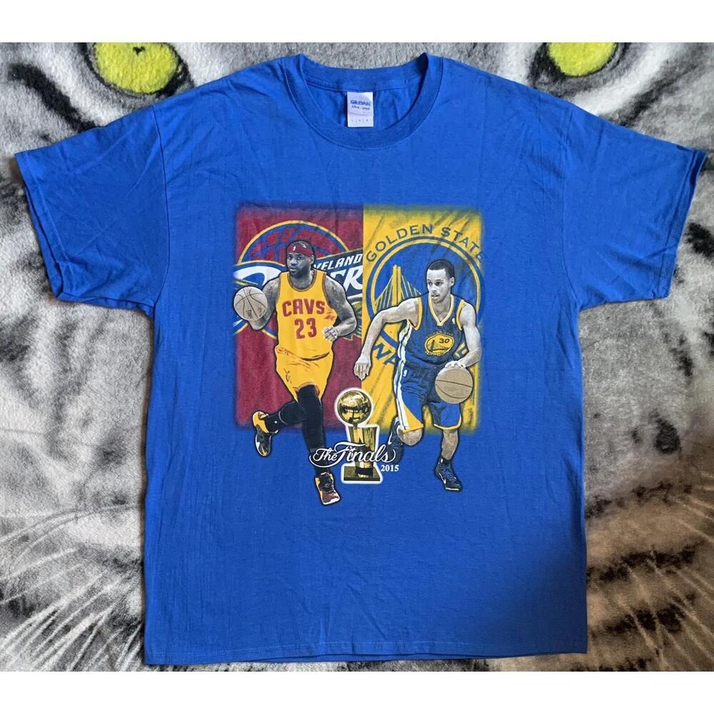 Rare Nba Finals Lebron James Vs Stephen Curry Team Shirt L Nwot